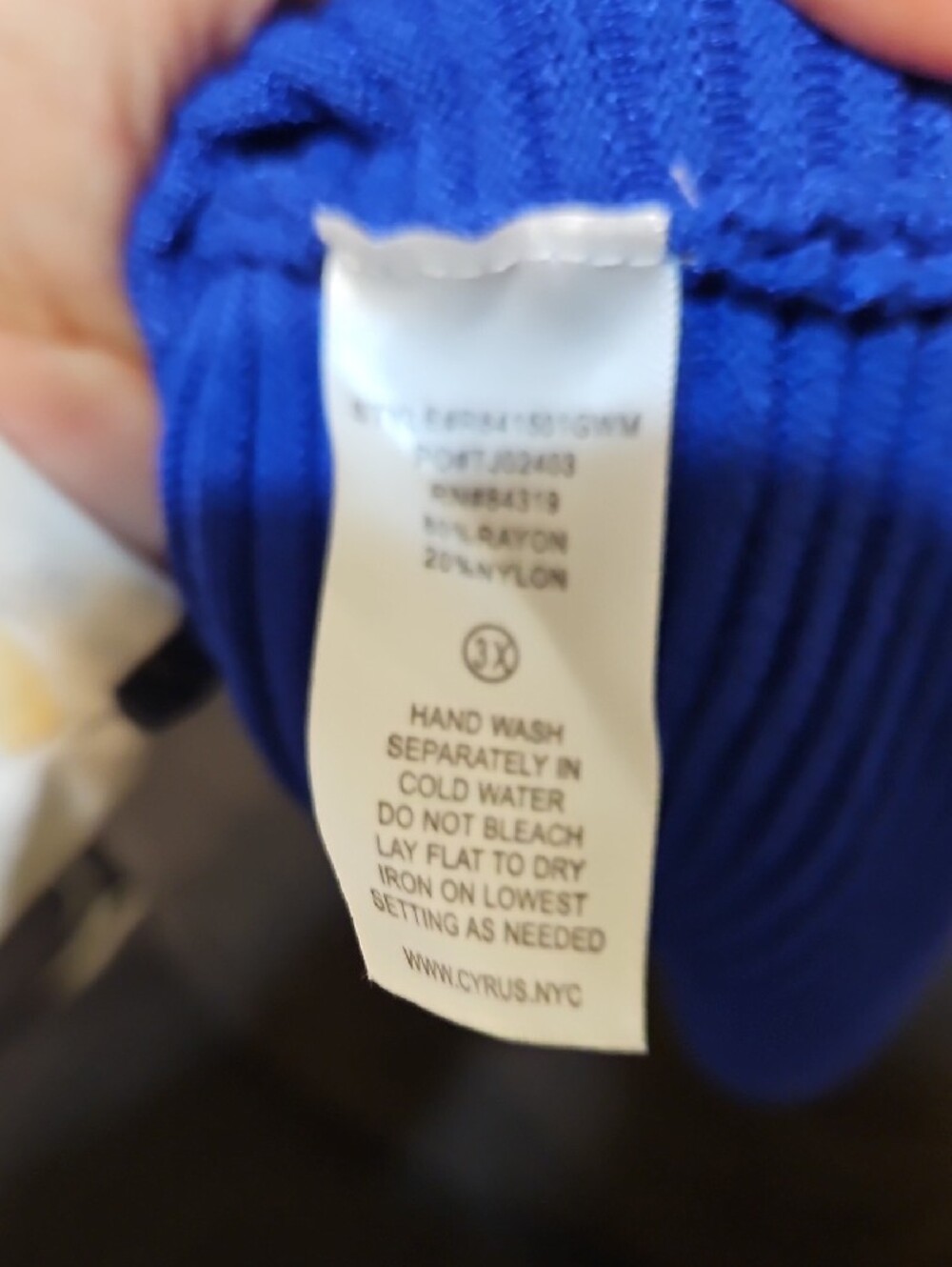 Cyrus Cobalt Ribbed Funnel-Neck Sweater - Picture 7 of 7